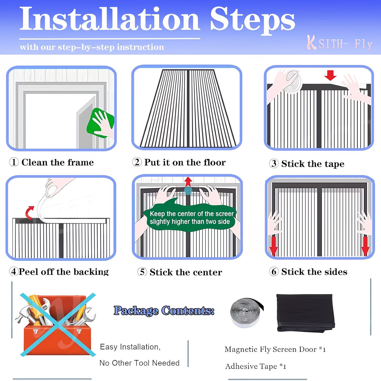 Magnetic Mesh Screen Door