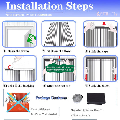 Magnetic Mesh Screen Door